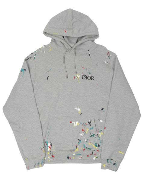 light blue dior hoodie|Dior paint splatter hoodie.